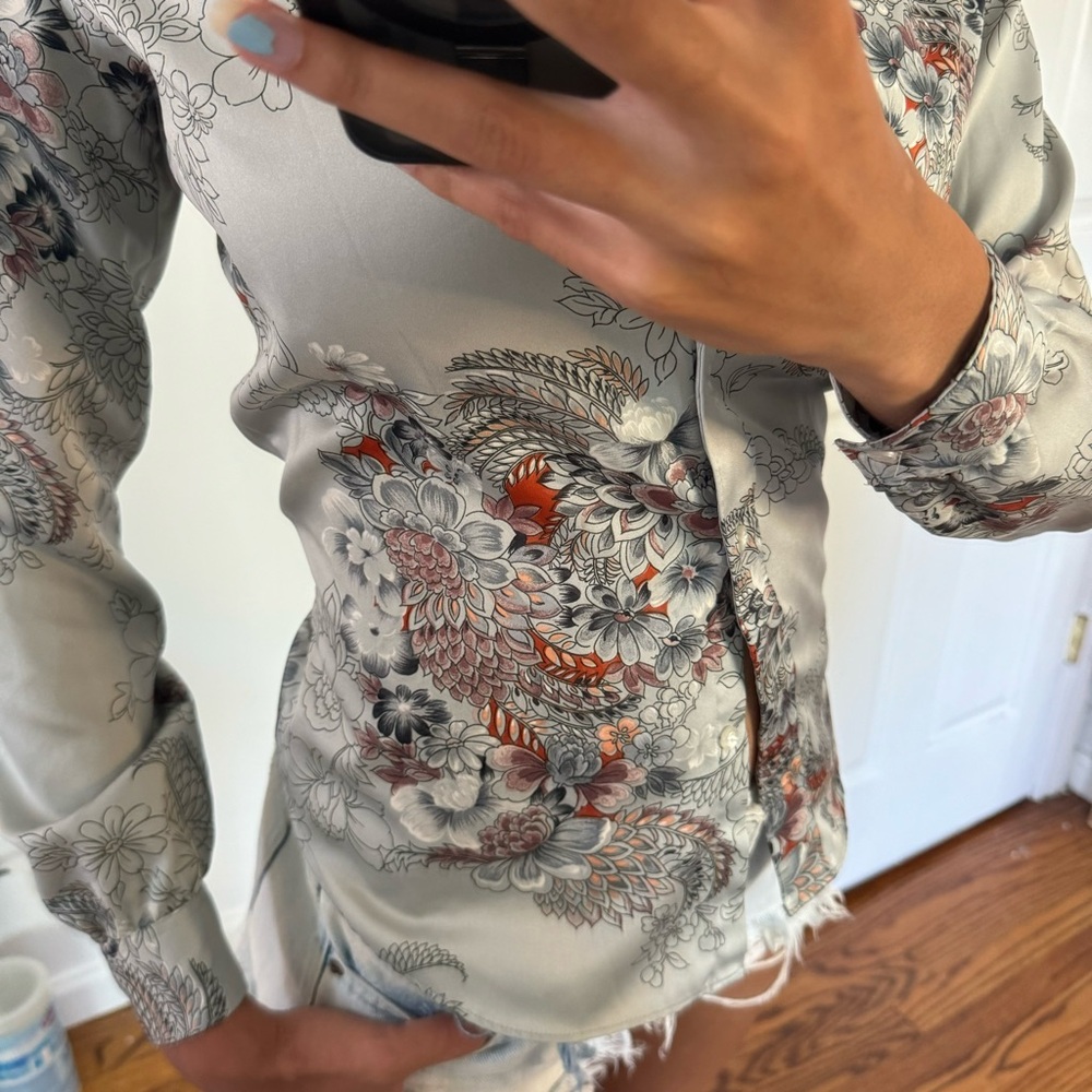 Patterned Fitted Button Up Stuart Lang - image 3